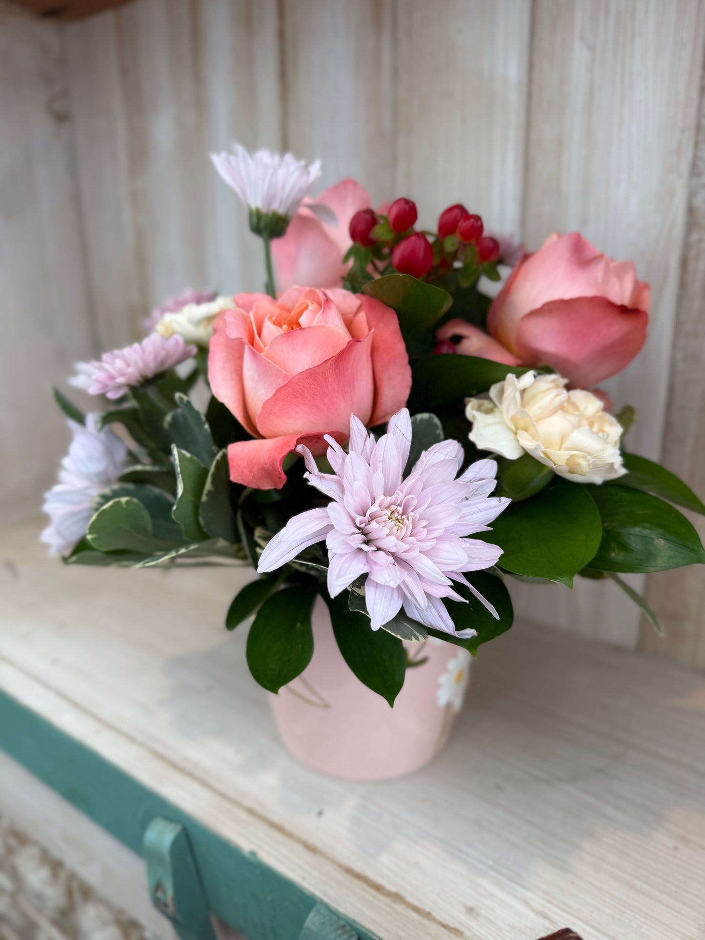 Pink Daisy Pot Flower Arrangement