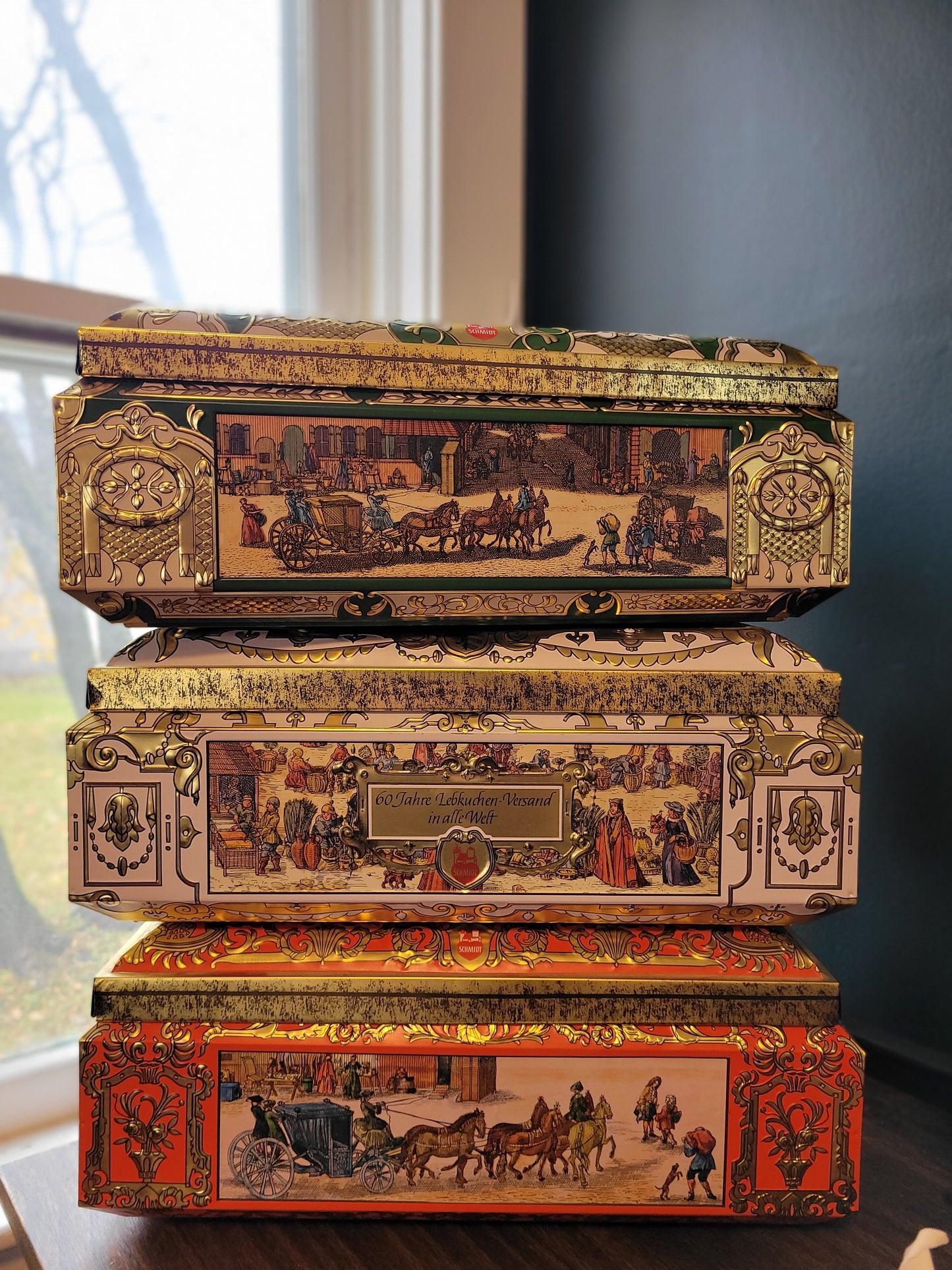 German Gingerbread Tin Box E. Otto Schmidt Lebkuchen.