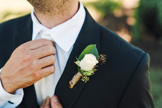 Boutonniere - White Spray Rose