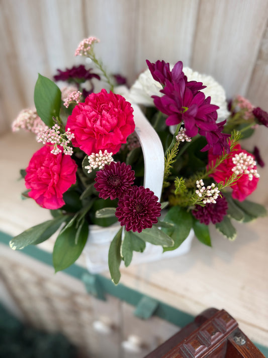 Apple Basket Flower Arrangement