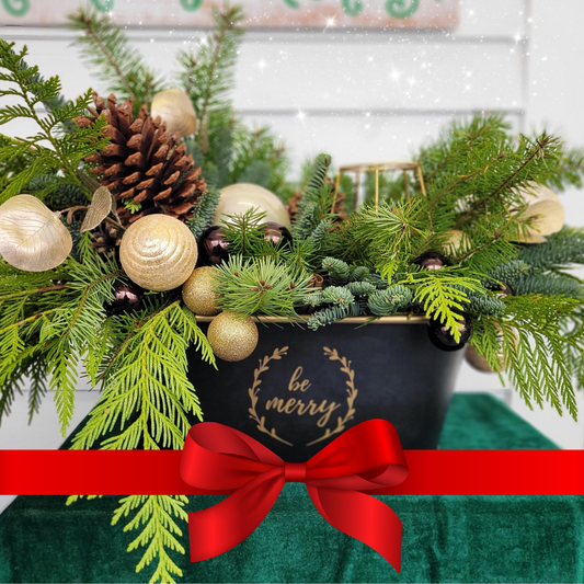 Be Merry Christmas Porch Pot