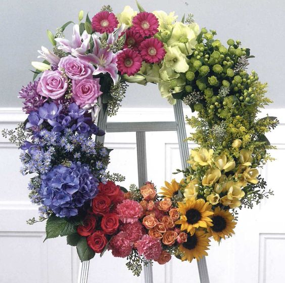 Rainbow of Colours Wreath